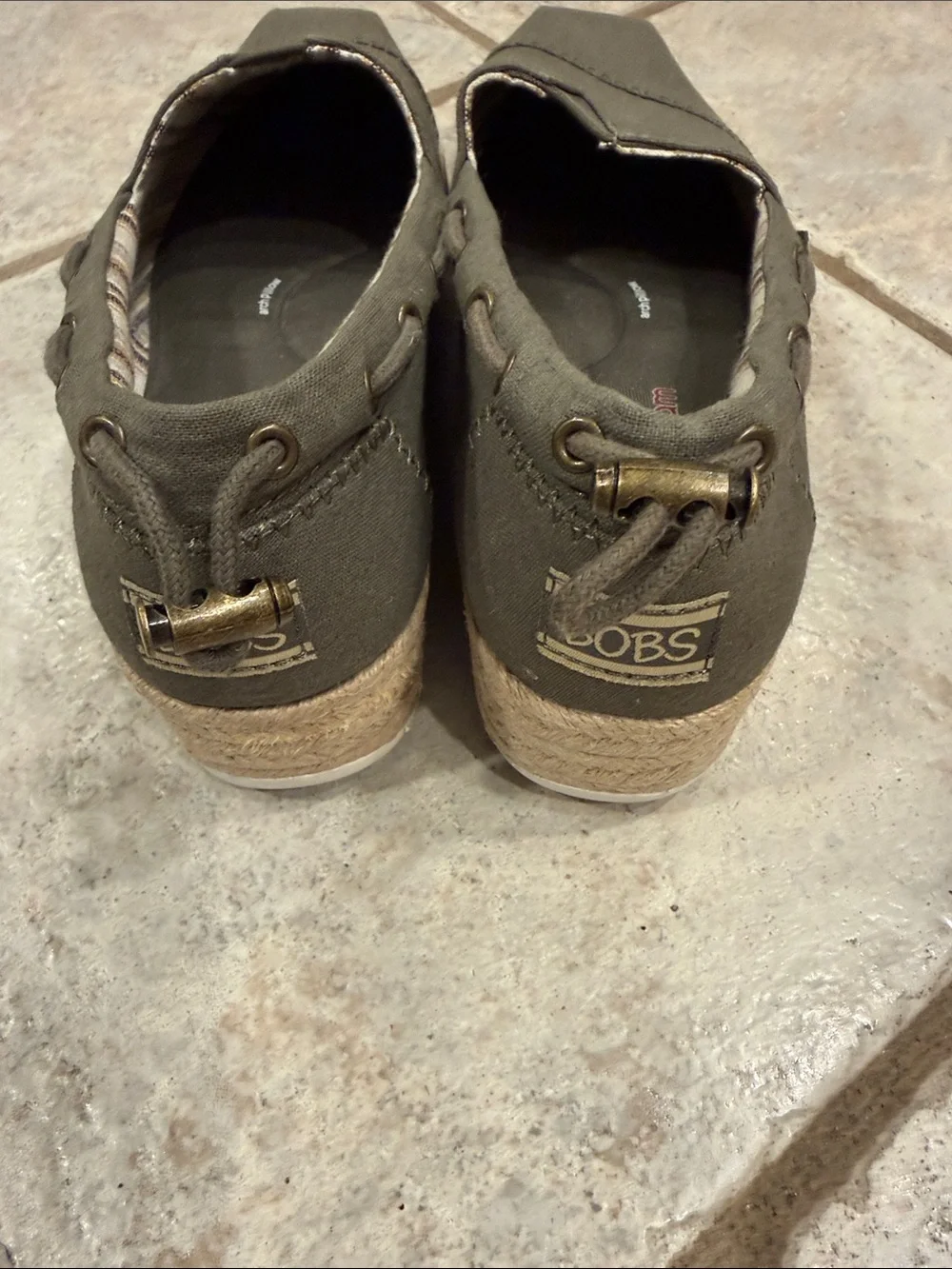 Bob’s by Skechers Olive Canvas Slip-On Loafers